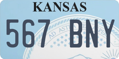 KS license plate 567BNY