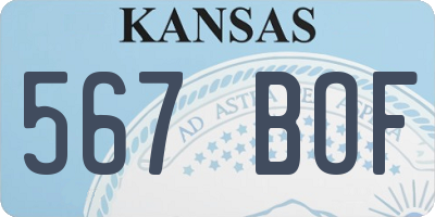 KS license plate 567BOF
