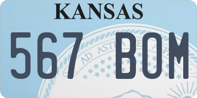 KS license plate 567BOM