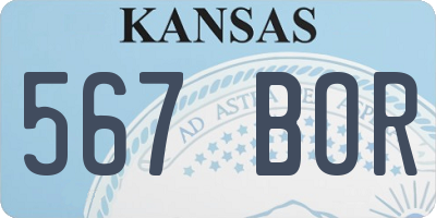 KS license plate 567BOR
