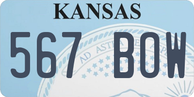 KS license plate 567BOW