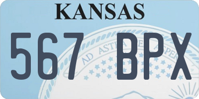 KS license plate 567BPX