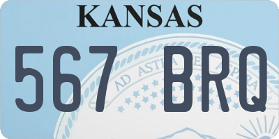 KS license plate 567BRQ
