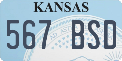 KS license plate 567BSD
