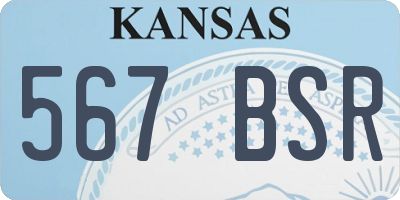 KS license plate 567BSR