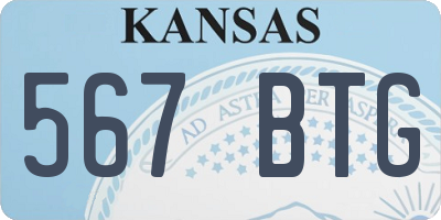 KS license plate 567BTG