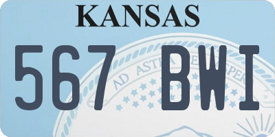 KS license plate 567BWI