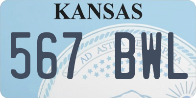 KS license plate 567BWL