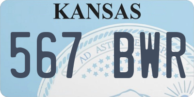 KS license plate 567BWR