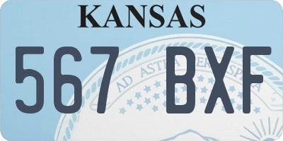 KS license plate 567BXF