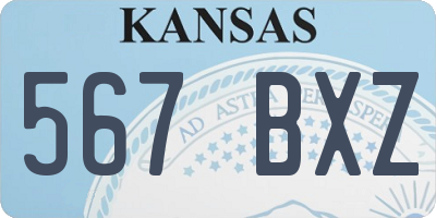 KS license plate 567BXZ