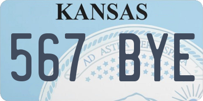 KS license plate 567BYE