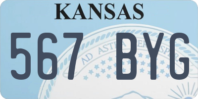 KS license plate 567BYG