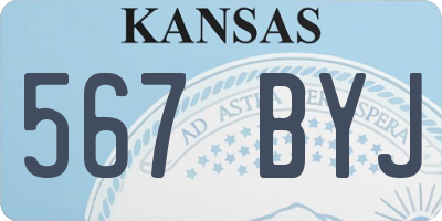 KS license plate 567BYJ