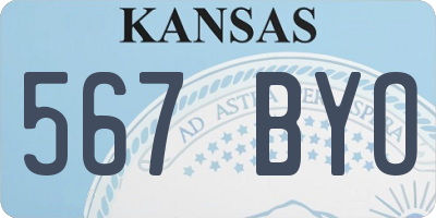 KS license plate 567BYO