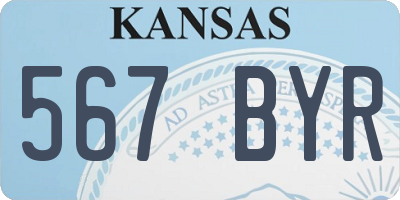 KS license plate 567BYR