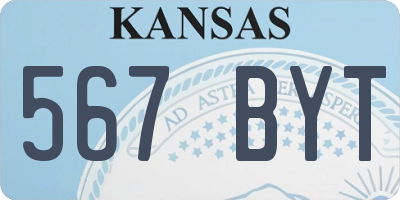 KS license plate 567BYT