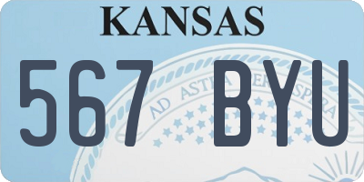 KS license plate 567BYU