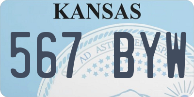 KS license plate 567BYW