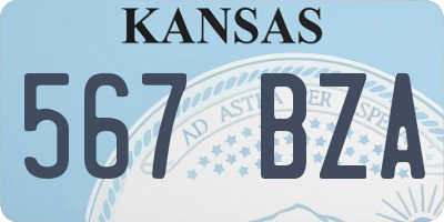 KS license plate 567BZA
