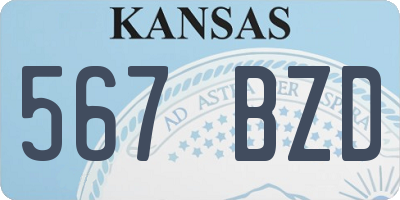 KS license plate 567BZD