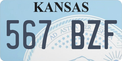 KS license plate 567BZF