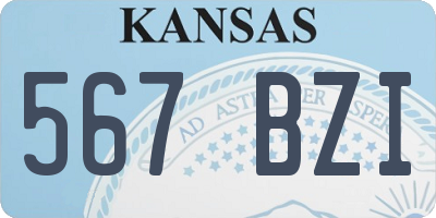 KS license plate 567BZI