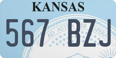 KS license plate 567BZJ