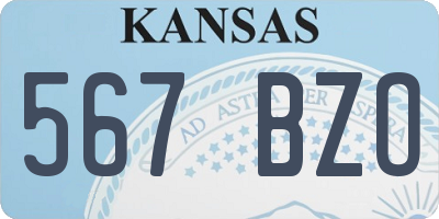 KS license plate 567BZO