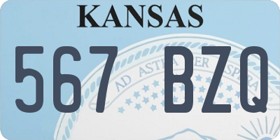 KS license plate 567BZQ