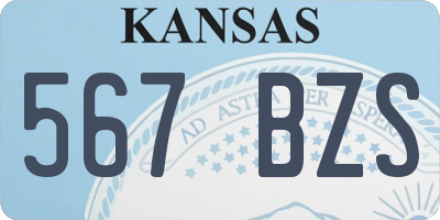 KS license plate 567BZS