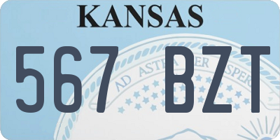 KS license plate 567BZT