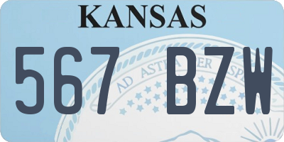 KS license plate 567BZW