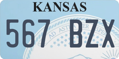 KS license plate 567BZX