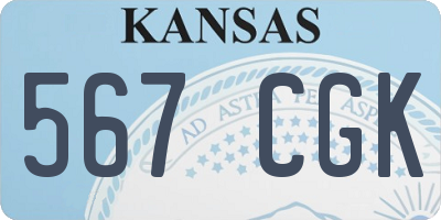 KS license plate 567CGK