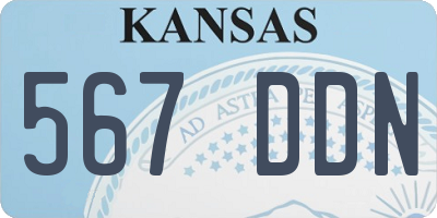 KS license plate 567DDN