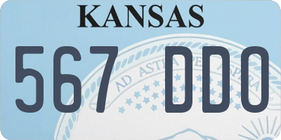 KS license plate 567DDO