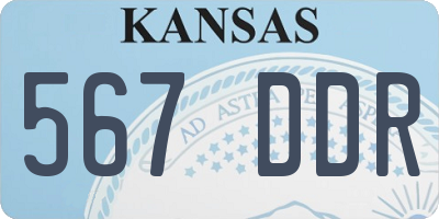 KS license plate 567DDR