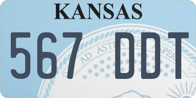 KS license plate 567DDT