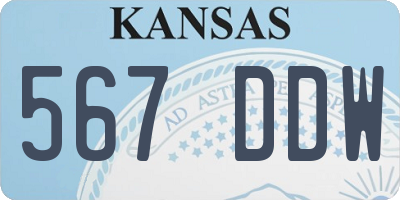 KS license plate 567DDW