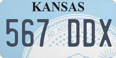 KS license plate 567DDX