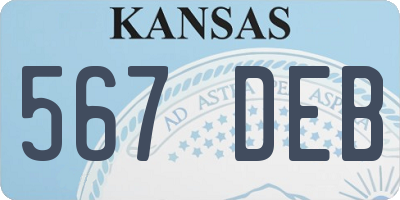 KS license plate 567DEB
