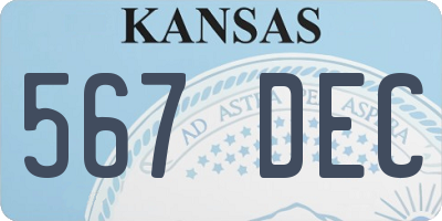 KS license plate 567DEC