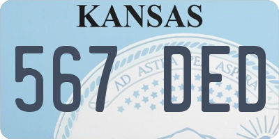 KS license plate 567DED