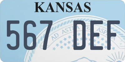 KS license plate 567DEF