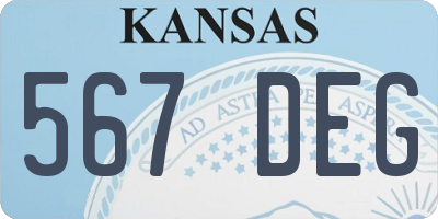 KS license plate 567DEG