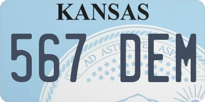 KS license plate 567DEM