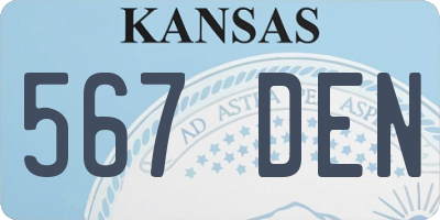 KS license plate 567DEN