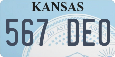 KS license plate 567DEO