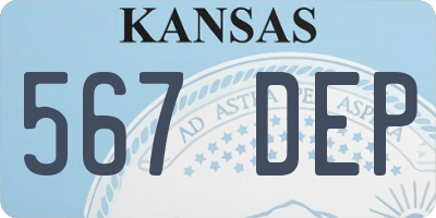 KS license plate 567DEP